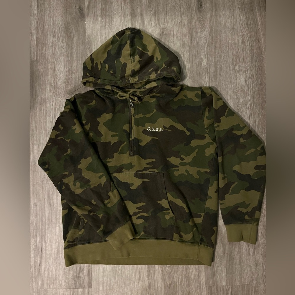 Green Camouflage Obey Hoodie